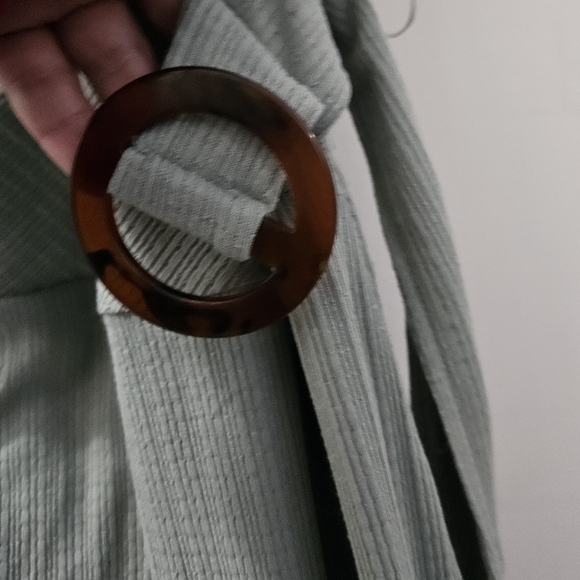 O'neil Sage green faux wrap mini dress sz. M - Picture 6 of 11